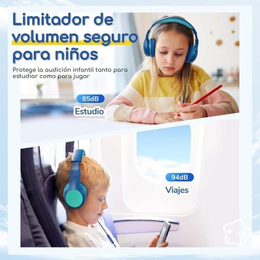 Cuffie Bambini Fargo con Microfono, Cavo Jack 3,5 mm, Volume Limitato 85/94 dB