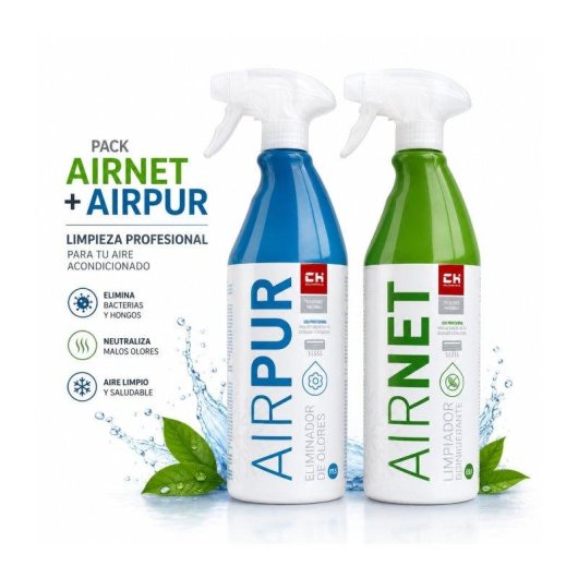 Pack limpiador aire acondicionado Bilake AIRNET + AIRPUR 2x750 ml higienizante y eliminador de olores