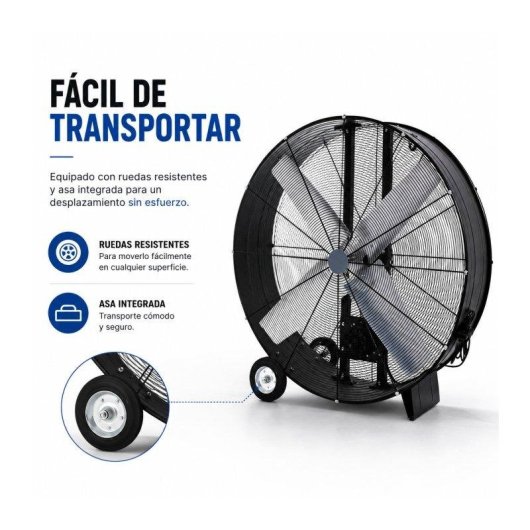 Ventilador Industrial de Suelo Bilake Maximum 1000W 112cm Motor Alta Resistencia Seguridad Metálica