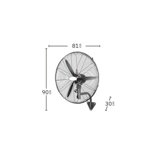 Ventilador de Pared Industrial Bilake Borrasca 280W 81cm Oscilante Cabezal Orientable