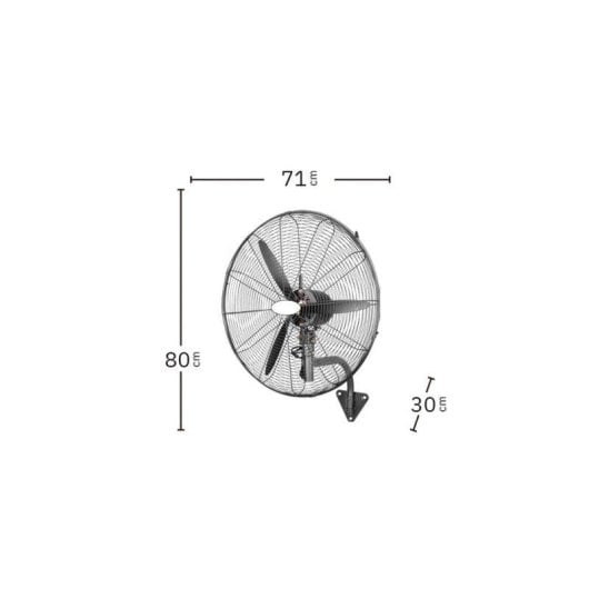 Ventilador Industrial de Pared Bilake Borrasca 240W 71cm Oscilante Cabezal Orientable