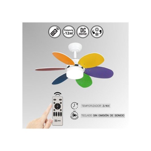 Ventilador de Techo con Luz Bilake Kids WiFi Aspas Reversibles Silencioso Control Inteligente LED