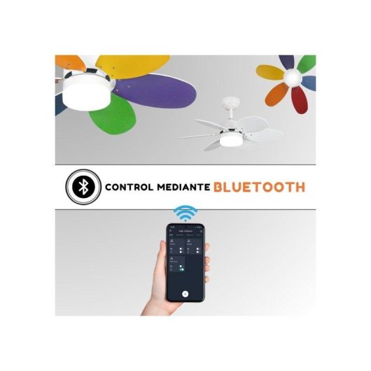 Ventilador de Techo con Luz Bilake Kids WiFi Aspas Reversibles Silencioso Control Inteligente LED