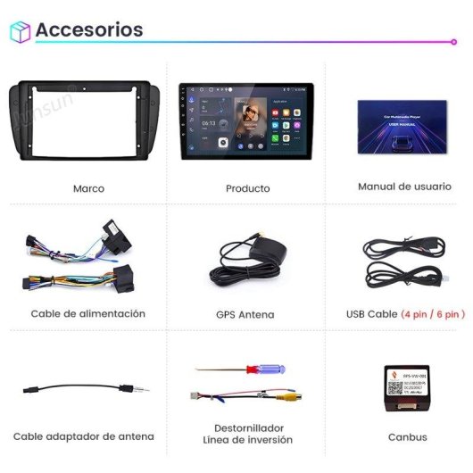 Autoradio JUNSUN 9 pouces Android 15 2+64GB CarPlay GPS Seat Ibiza