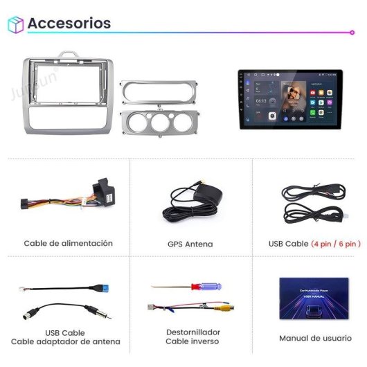 Autoradio JUNSUN Android 15 2+64GB CarPlay Android Auto Ford Focus MK II