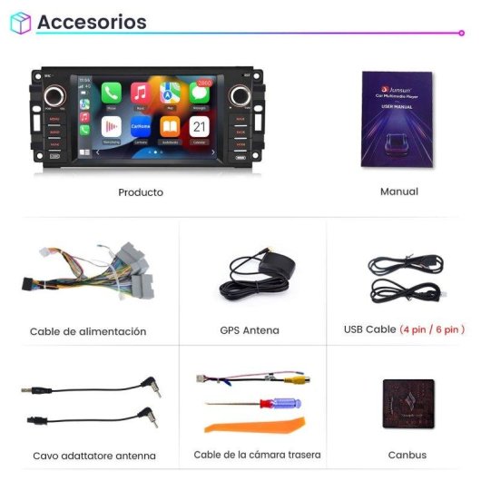 Autoradio 7 IPS JUNSUN 2+64GB CarPlay Android Auto Drahtlos GPS Bluetooth