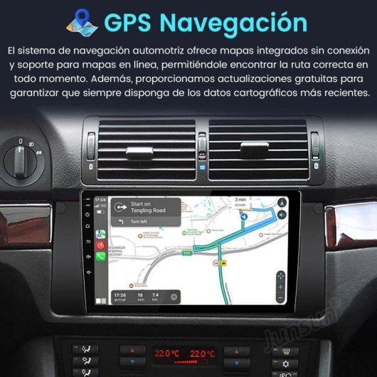 Autoradio JUNSUN 2+64gb Android 15 CarPlay GPS BT Wifi BMW E39/E38/E53