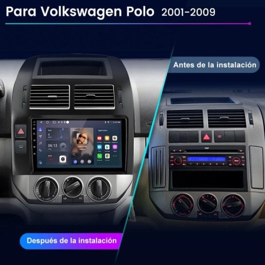 Autoradio JUNSUN Android 15 2+64GB CarPlay GPS Bluetooth VW Polo