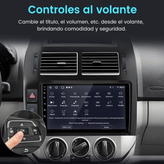 Autoradio JUNSUN Android 15 2+64GB CarPlay GPS Bluetooth VW Polo