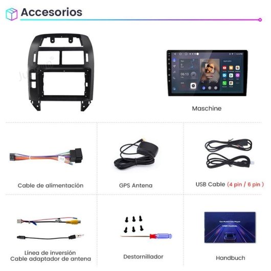 Autoradio JUNSUN Android 15 2+64GB CarPlay GPS Bluetooth VW Polo