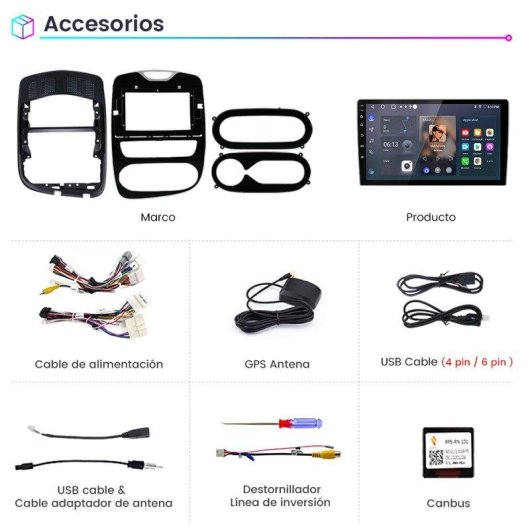 Autoradio JUNSUN 10,1 Android 15 CarPlay Android Auto GPS Renault Clio