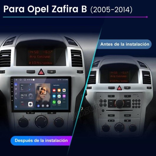 Autoradio JUNSUN 9" Android 15 CarPlay Wireless GPS Bluetooth Opel Zafira Astra