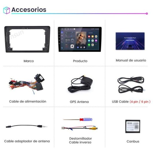 Autoradio JUNSUN 9" Android 15 CarPlay Wireless GPS Bluetooth Opel Zafira Astra