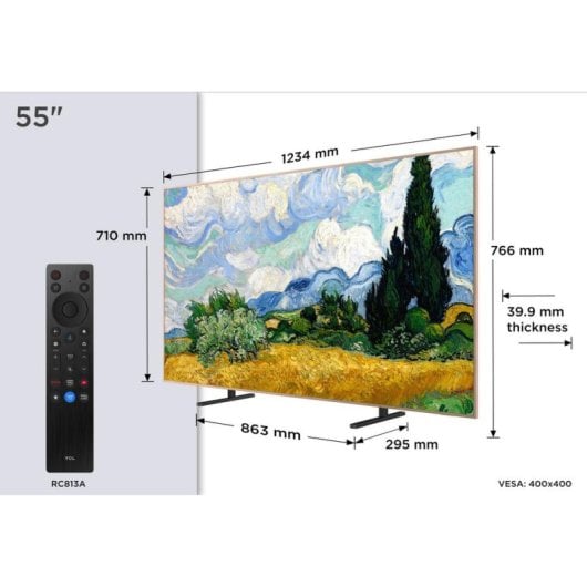 TV TCL QD Mini LED 55A400 Pro 55" 4K UltraHD 144Hz Smart TV Google TV Dolby Vision