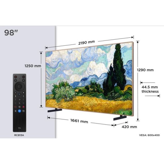 TV TCL QD Mini LED A400 Pro 98A400 Pro 98" 4K UltraHD 144Hz Smart TV Google TV Dolby Vision