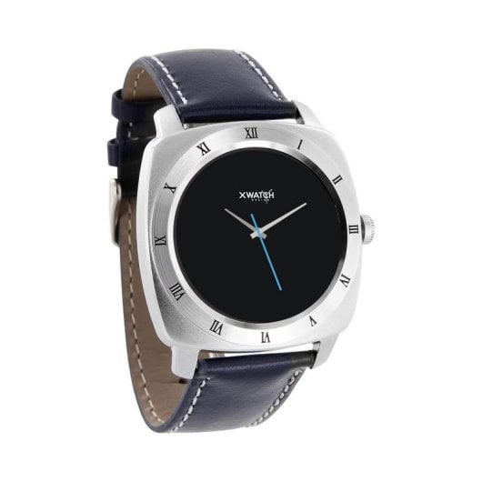 Xlyne NARA XW Pro Bluetooth 1,22" Argent Boîtier 45mm Bracelet Navy M Cardiofréquencemètre