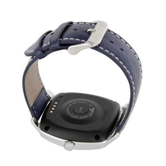 Xlyne NARA XW Pro Bluetooth 1,22" Argent Boîtier 45mm Bracelet Navy M Cardiofréquencemètre