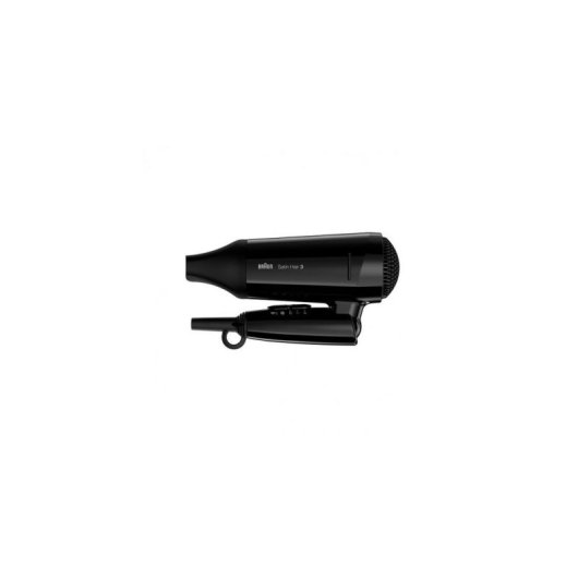 Secador de Pelo de Viaje Plegable Iónico Braun Satin Hair 3 Style&Go 1600W 2 Temperaturas Negro