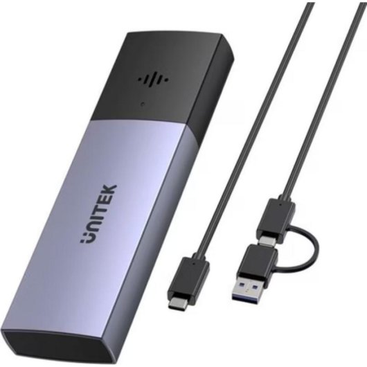 Caja PC Unitek S1251AGY01 M.2 Alluminio Grigio con LED e USB Tipo-C