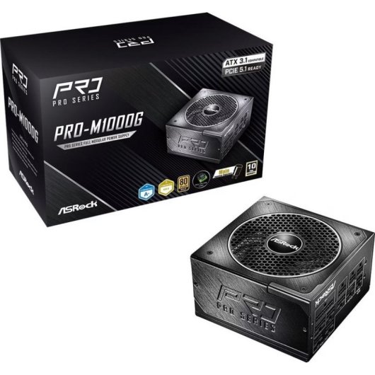 Alimentatore AsRock PRO-M1000G 1000W 80+ Gold ATX 3.1 ventola 135 mm