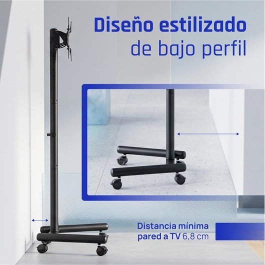 IGGUAL SRTV55 Suporte TV chão com rodas 13 a 55" VESA 75x75 a 200x200 Máx 20Kg