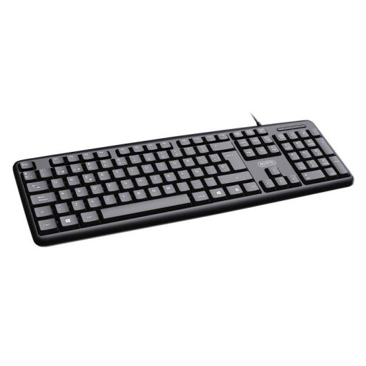 Clavier Accetel PCT208 ergonomique silencieux USB noir espagnol
