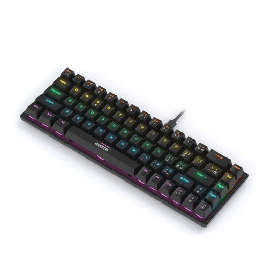 Clavier Accetel Pct570cbk mécanique noir portugais