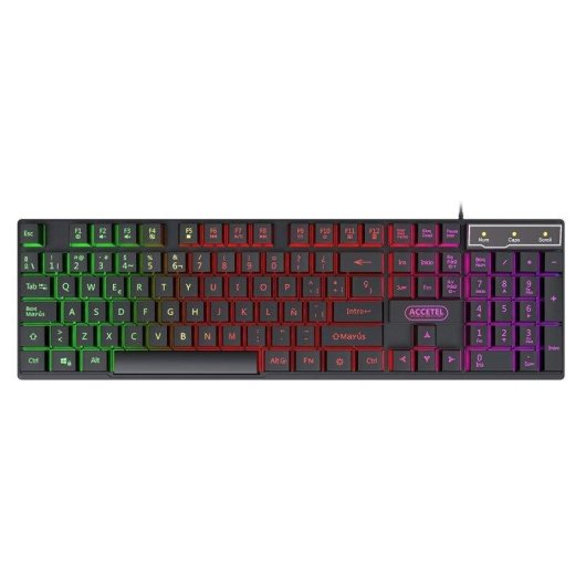 Clavier Accetel PCT215 avec éclairage RGB ergonomique et résistant