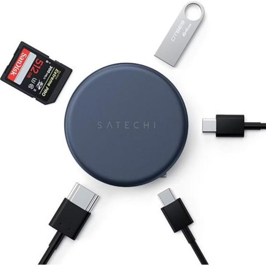 Hub USB-C OntheGo 5 ports bleu HDMI 4K 60W