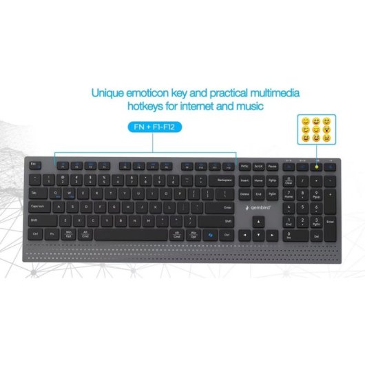 Clavier Gembird KBS-WPS-02-CYRL sans fil avec souris optique russe QWERTY