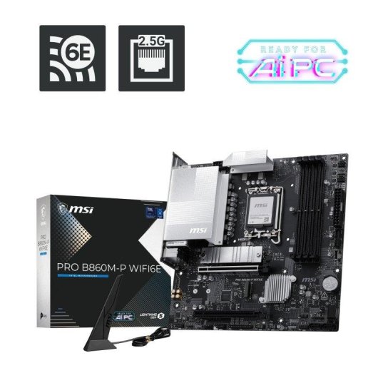 Scheda Madre MSI PRO B860M-P WIFI6E B860 LGA1851 DDR5 Micro-ATX WiFi 6E 2.5G LAN