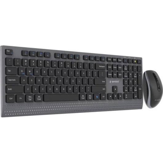 Clavier Gembird KBS-WPS-02 sans fil noir US QWERTY avec souris