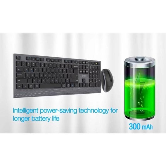 Clavier Gembird KBS-WPS-02 sans fil noir US QWERTY avec souris