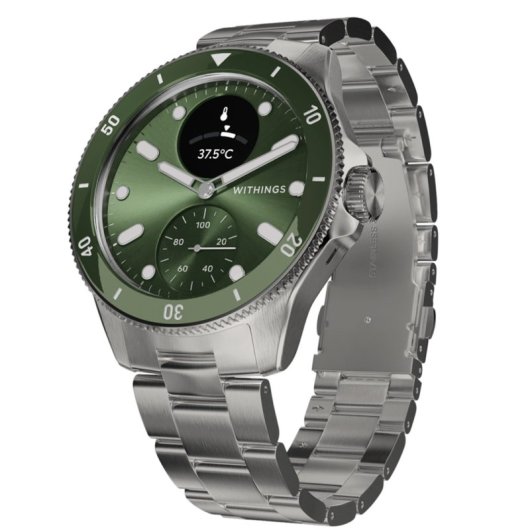 Withings Scanwatch Nova Bluetooth GPS 42mm Aço Inoxidável Verde Cardiofrequencímetro SpO2