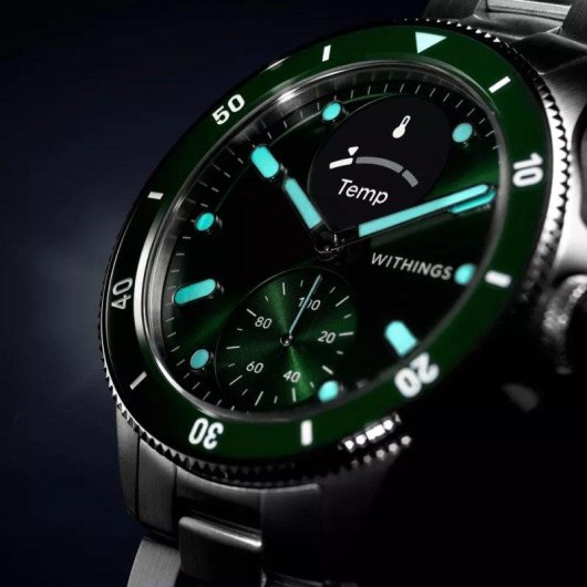 Withings Scanwatch Nova Bluetooth GPS 42mm Aço Inoxidável Verde Cardiofrequencímetro SpO2