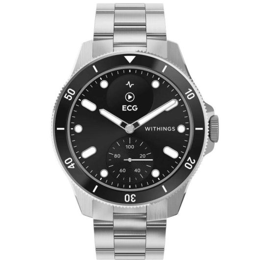 Withings Scanwatch Nova Bluetooth GPS 42mm Preto Aço Inoxidável Resistente Água 10ATM SpO2 Cardio