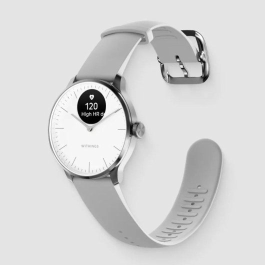 Withings ScanWatch Light 37mm Blanco Correa Gris Bluetooth Acero inoxidable
