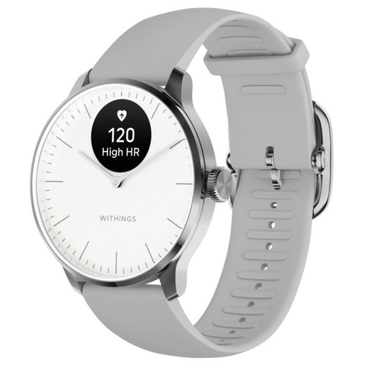Withings ScanWatch Light 37mm Blanco Correa Gris Bluetooth Acero inoxidable