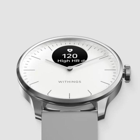 Withings ScanWatch Light 37mm Blanco Correa Gris Bluetooth Acero inoxidable