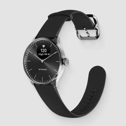 Withings Scanwatch Light Bluetooth 37mm Gold Fluoroelastomer Armband Schwarz Herzfrequenzmesser
