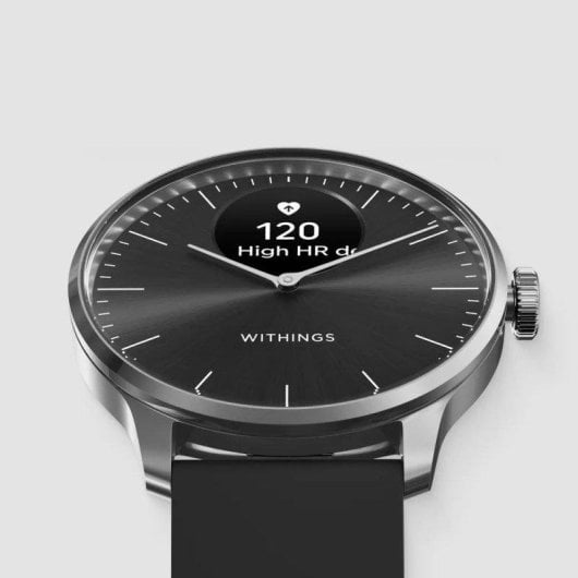 Withings Scanwatch Light Bluetooth 37mm Gold Fluoroelastomer Armband Schwarz Herzfrequenzmesser