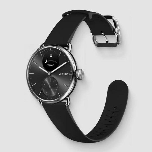 Withings Scanwatch 2 Bluetooth 38mm Acier Inoxydable Noir Cardiofréquencemètre SpO2 Étanche 5ATM