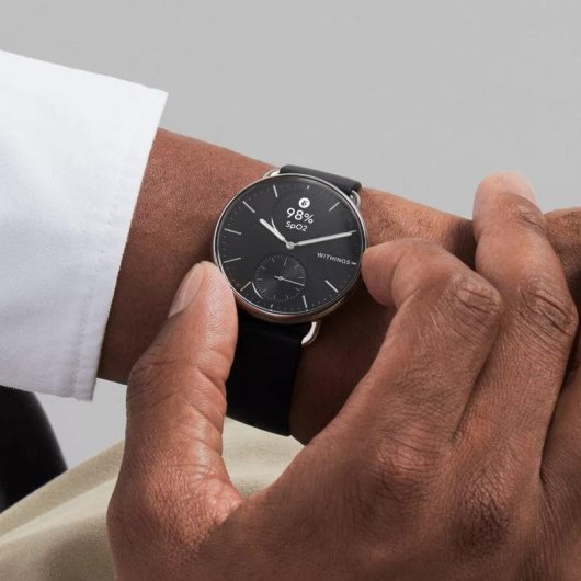 Withings Scanwatch 2 Bluetooth 38mm Acier Inoxydable Noir Cardiofréquencemètre SpO2 Étanche 5ATM