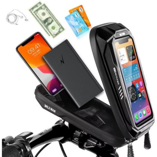 Soporte para bicicleta Wildman X3 con Bluetooth, USB y batería extraíble