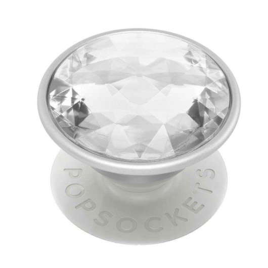 Support PopSockets Adhesif Disque Crystal Silver