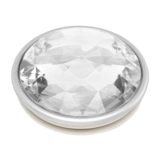 Support PopSockets Adhesif Disque Crystal Silver