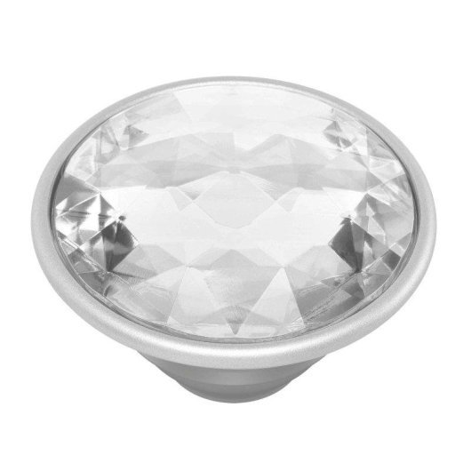 Support PopSockets Adhesif Disque Crystal Silver
