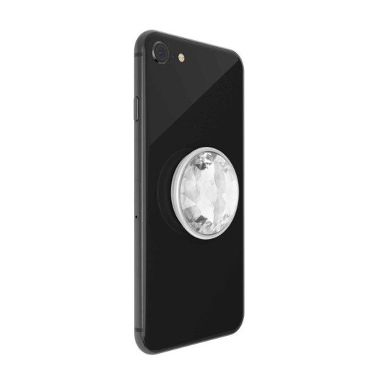Support PopSockets Adhesif Disque Crystal Silver