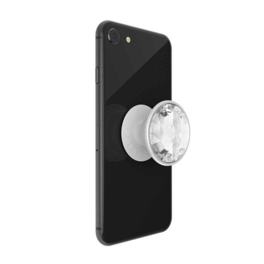 Support PopSockets Adhesif Disque Crystal Silver