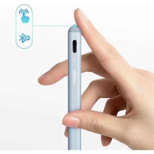 Lápiz digital Metapen A8 azul para iPad con punta fina y carga USB-C